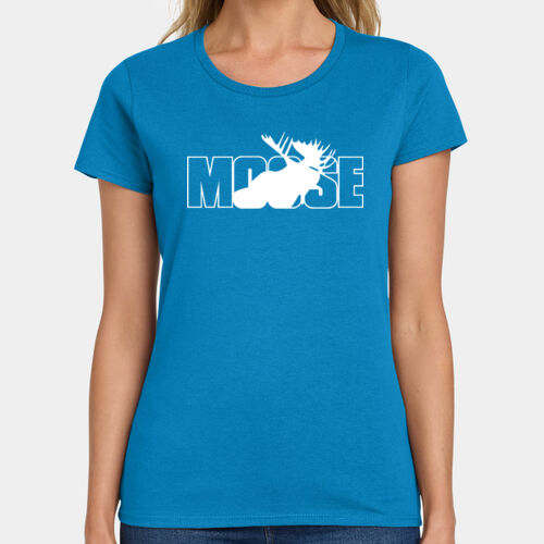 The Moose Club - Ladies Heavy Cotton 100% Cotton T Shirt Thumbnail