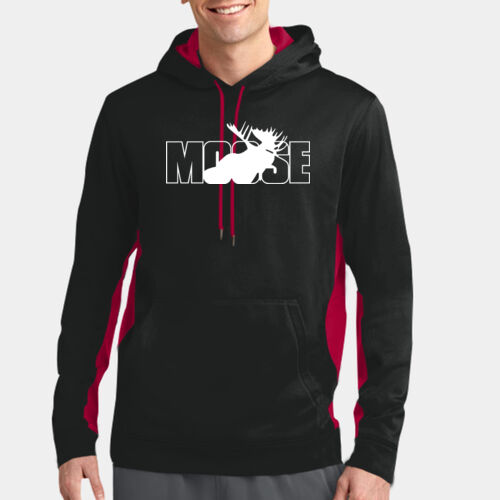 The Moose Club - Sport Wick ® Fleece Colorblock Hooded Pullover Thumbnail
